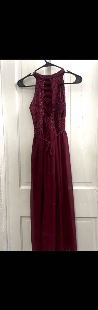 Sparkling Maroon Laces Dress