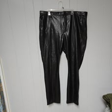 NWT Abercrombie & Fitch The Skinny Ultra High-Rise Faux Leather Pants Black 36