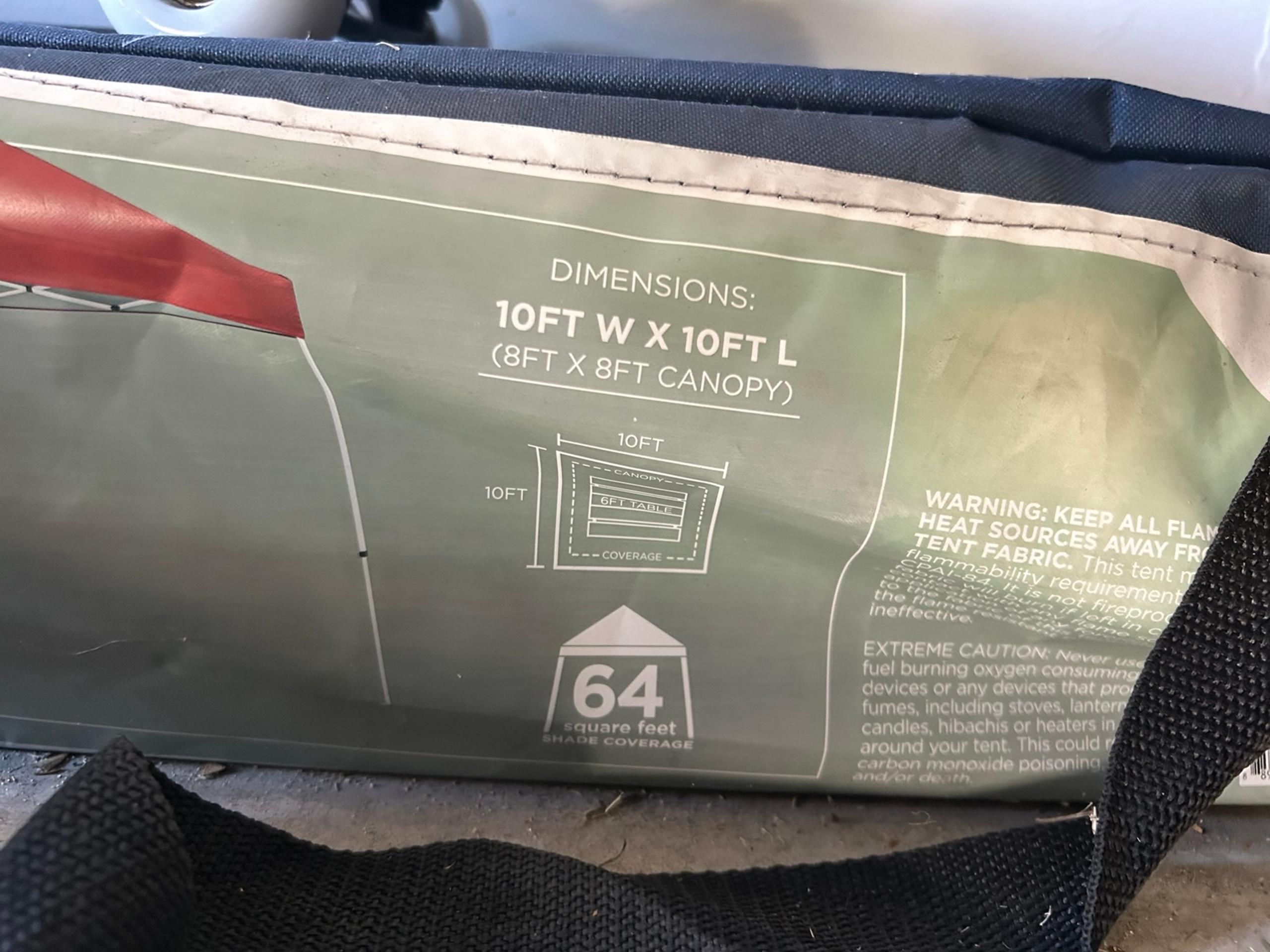 Canopy 8ft x 8ft - Brand-New Canopy Tent – Never Used, Little Dust from Garage