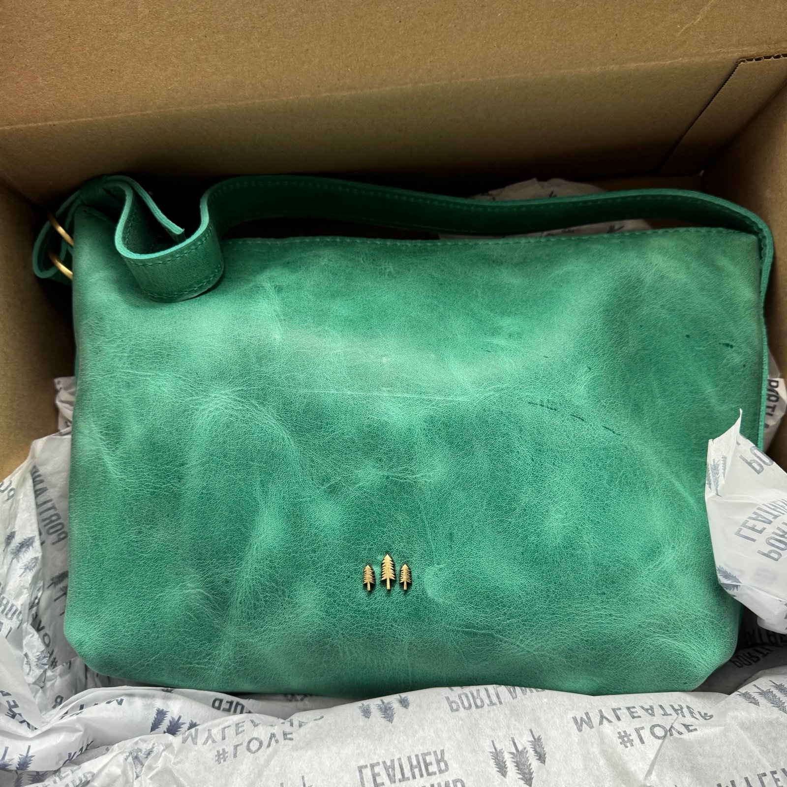 Portland Leather Large Slouchy Shoulder Bag in color Reef