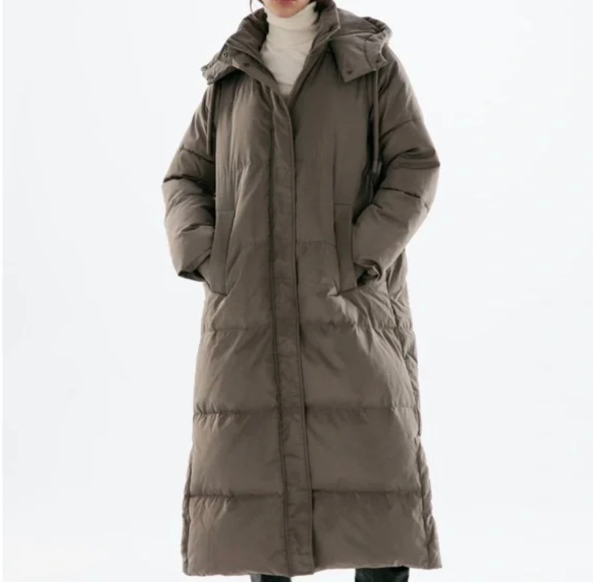 ZARA HOODED DOWN COAT EXTRA LONG PUFFER S