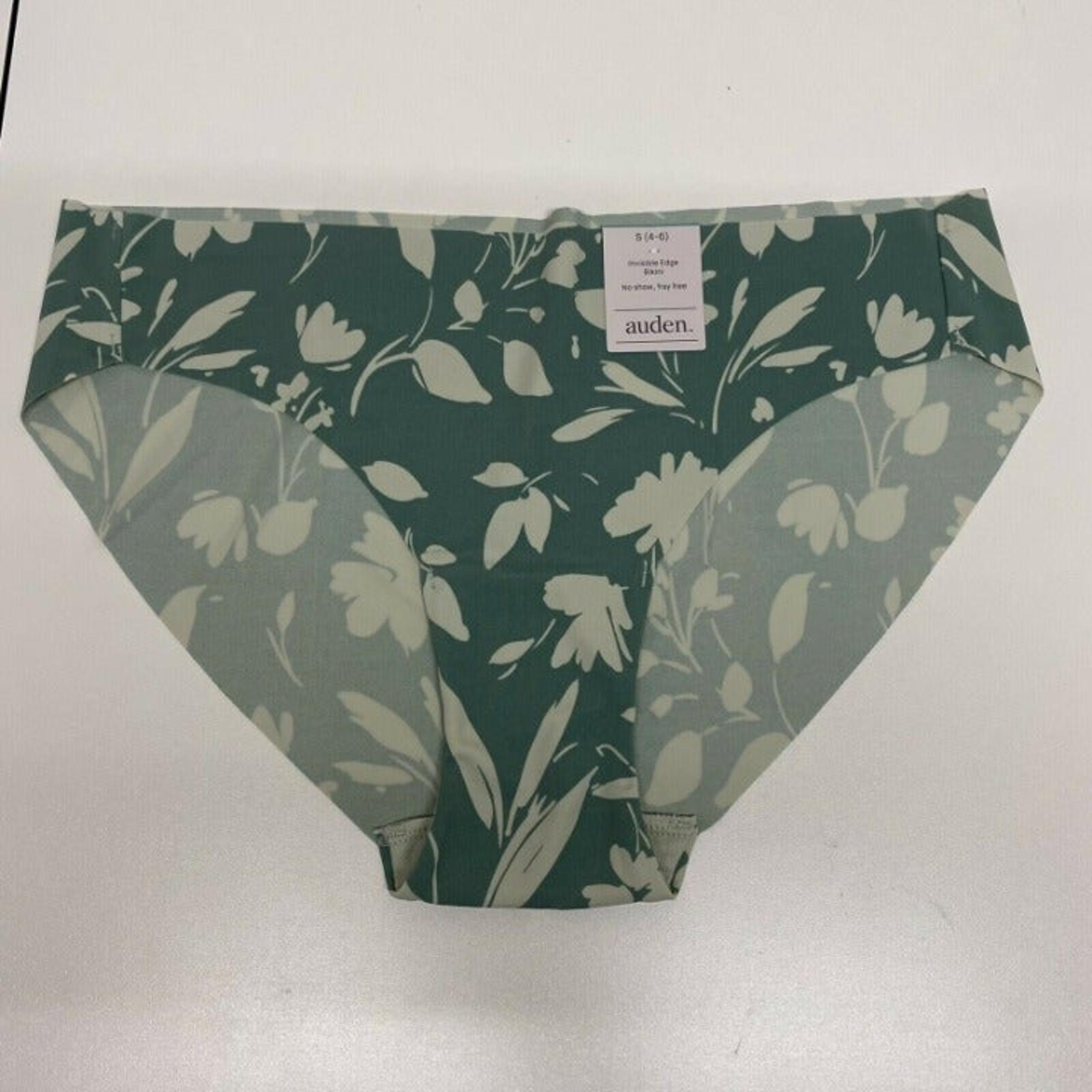 Target (Auden) Green Floral print Invisiable Edge Bikini Panties Size S 4/6