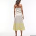 NWT Topshop Satin and Lace Cami Midi Dress Ivory and Lime