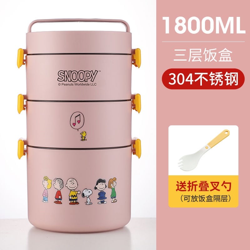 3-tier Snoopy 304 stainless steel bento box