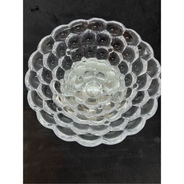 ORREFORS Crystal HALLON Raspberry Crystal 71/2” Bowl SIGNED Sweden NEW W/Out Box