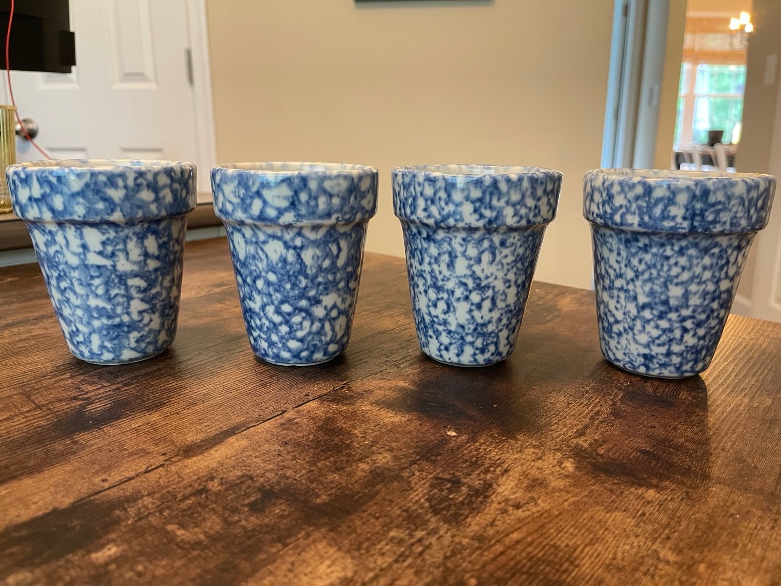 Vintage Gerald E Henn Workshops herb Flower Pot blue