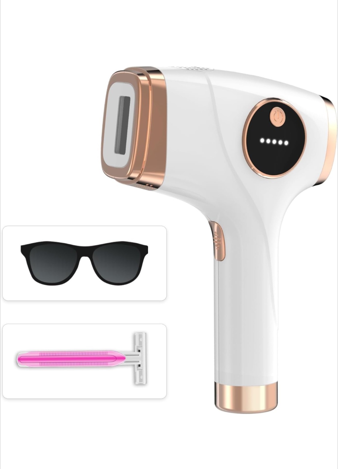 Upgraded Flashes IPL Permanent, Device with 5 Levels Adjustable for Women & Men