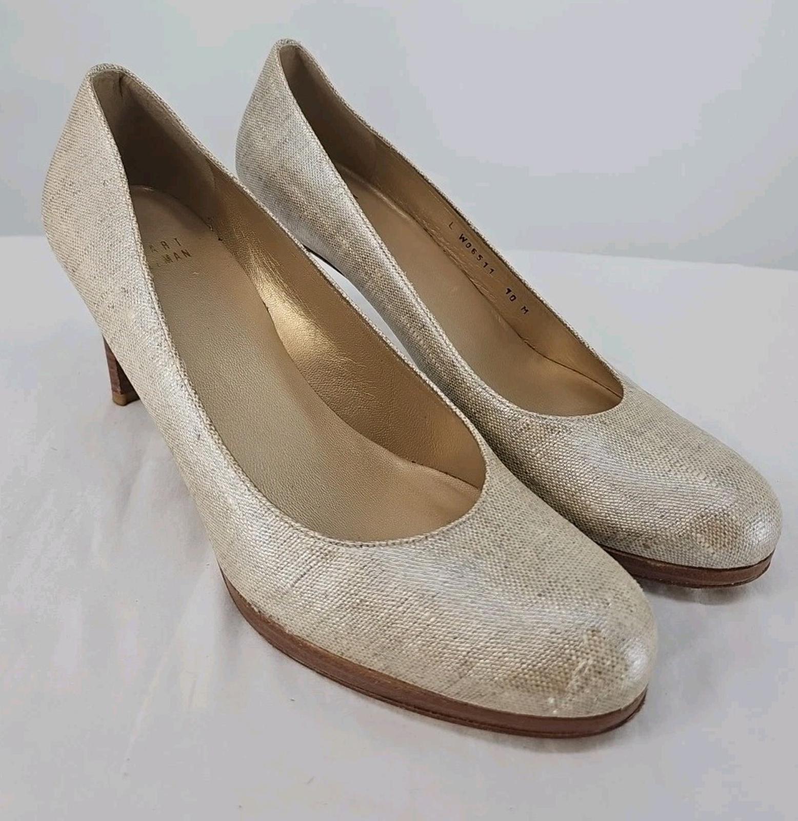 Stuart Weitzman Blog Pale Linen Platform Pumps 10M Quiet Luxury