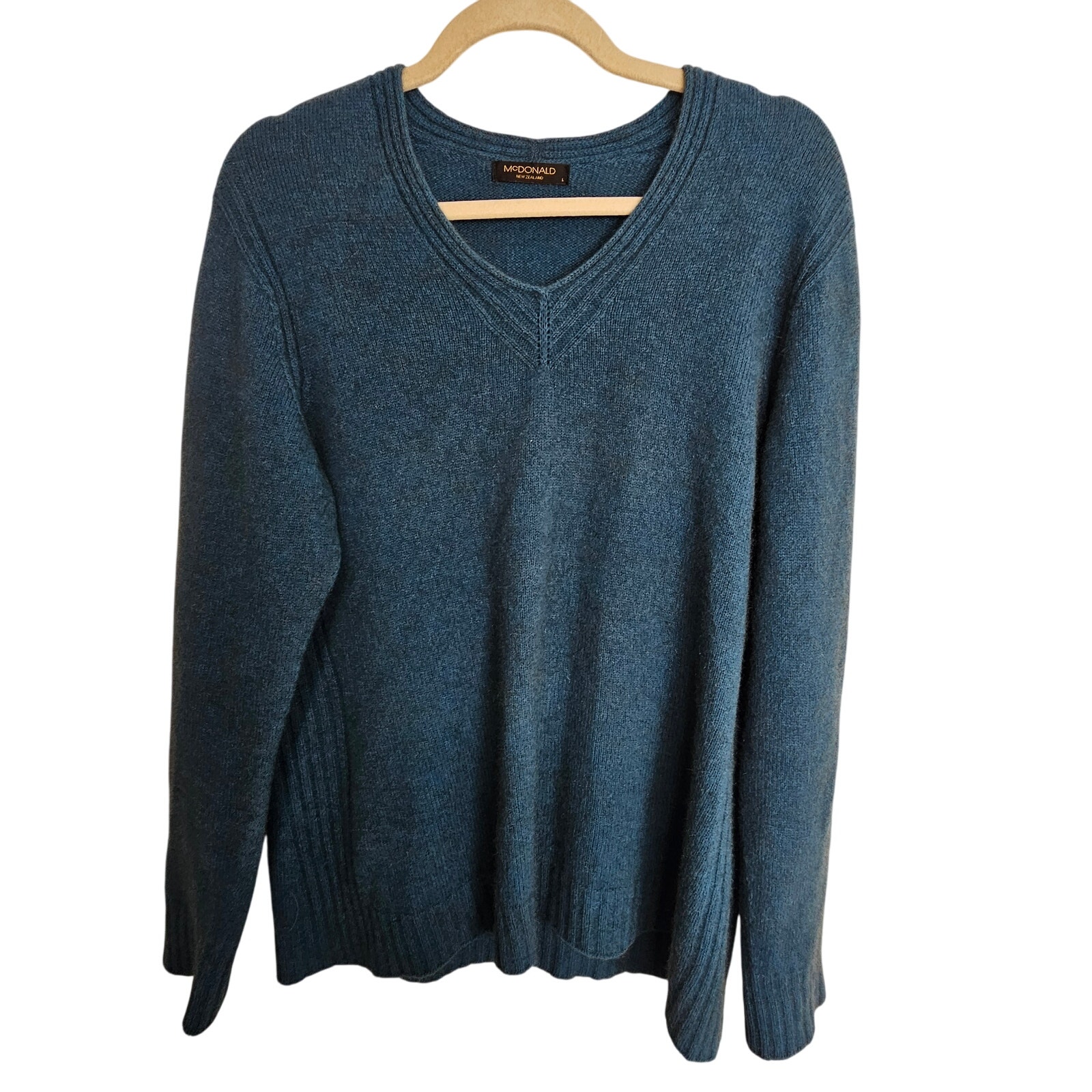 McDonald Blue Pullover Sweater Wool Sweater Woman Large