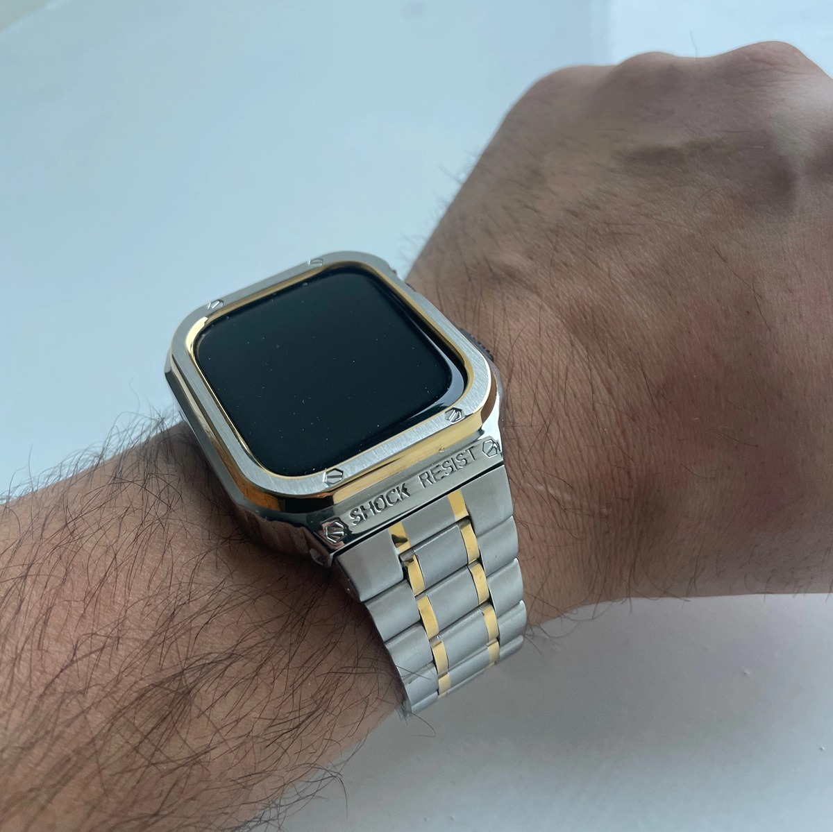 Stainless Steel Case+Strap For Apple Watch Band 45mm Bumper frame Cover