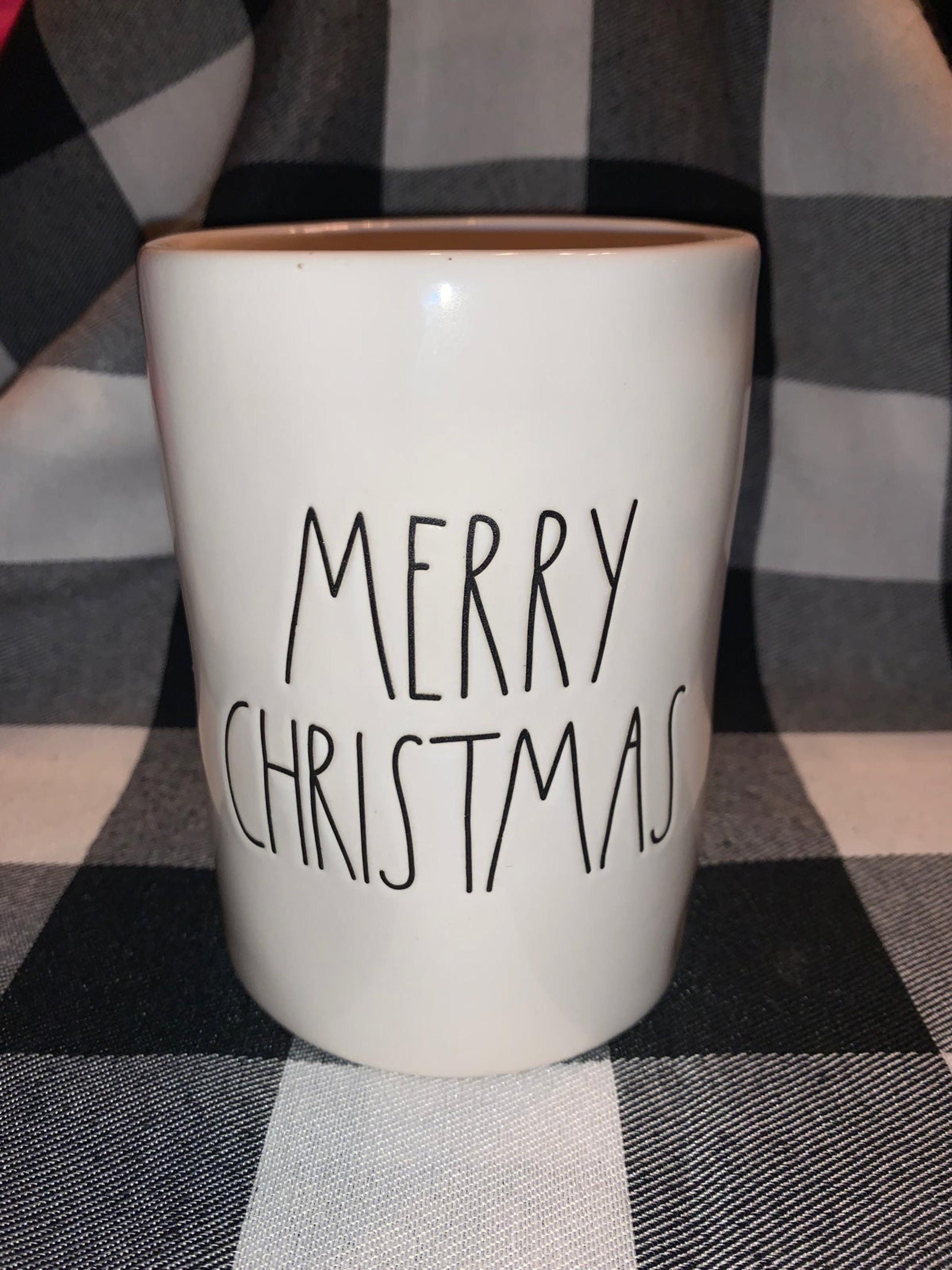 Rae Dunn “Merry Christmas” candle and holder