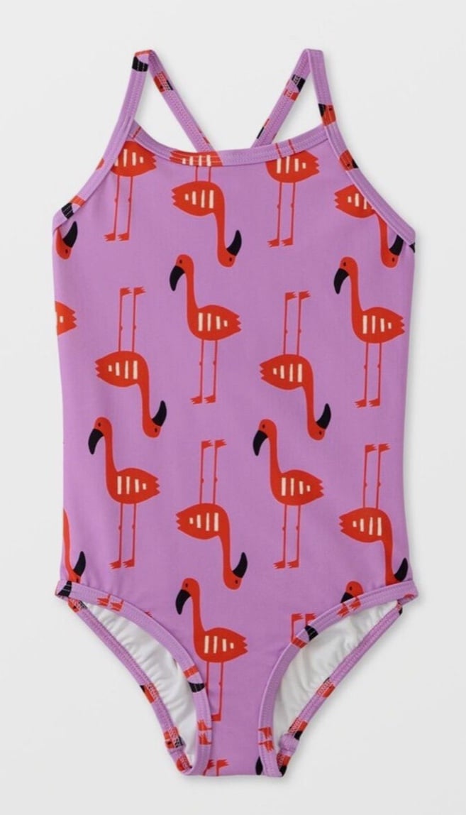 New! Hanna Andersson flamingo girls swimsuit size 12
