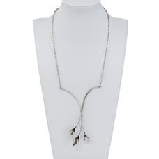 Vintage Nancy Hoover Sterling Silver 925 Floral Three Cala Lily Necklace 15 -18