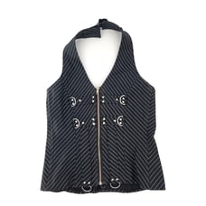 Dead Threads Women's Medium Goth Punk Grunge Halter Vest Corset Stripes Y2K
