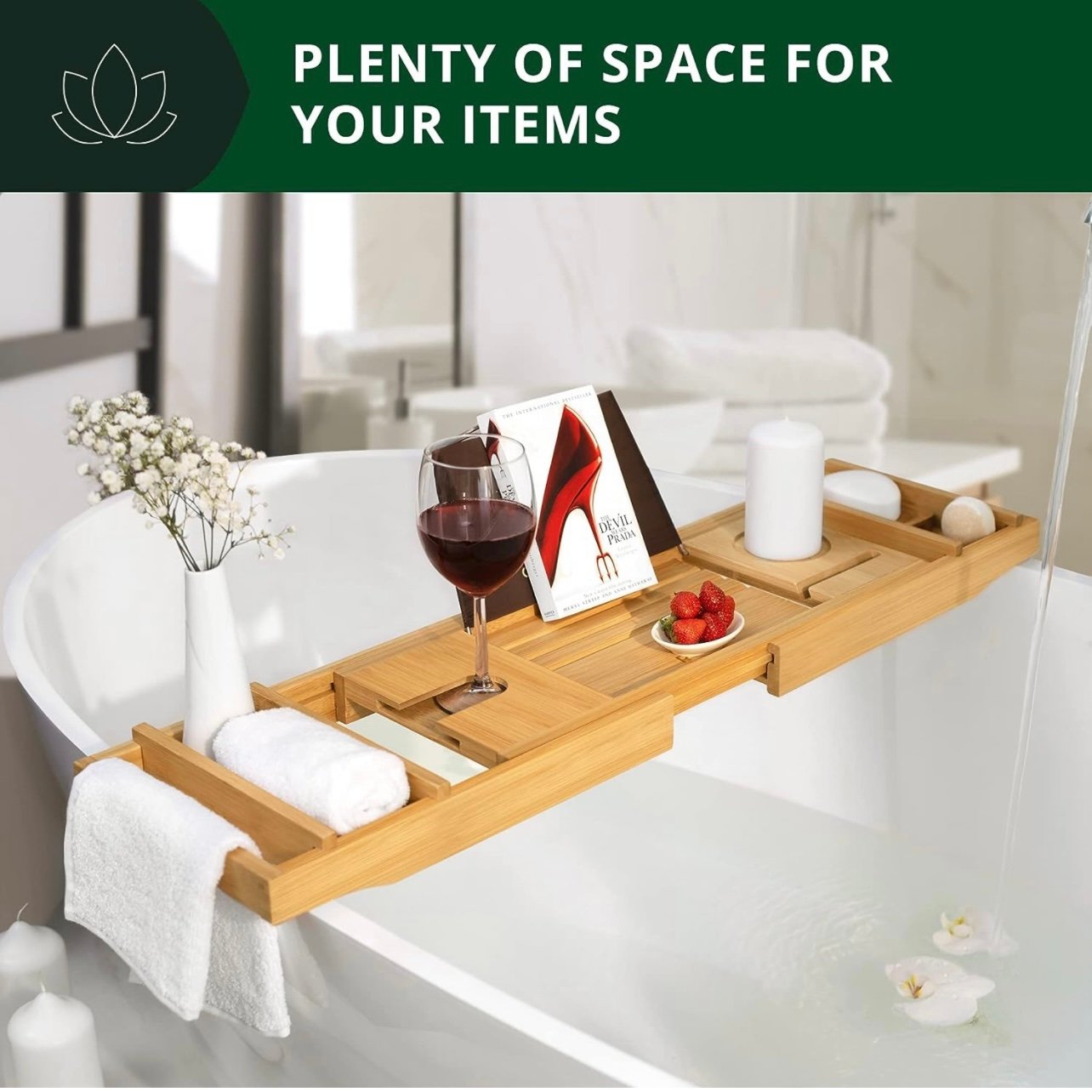 NEW Luxury Bathtub Caddy Tray