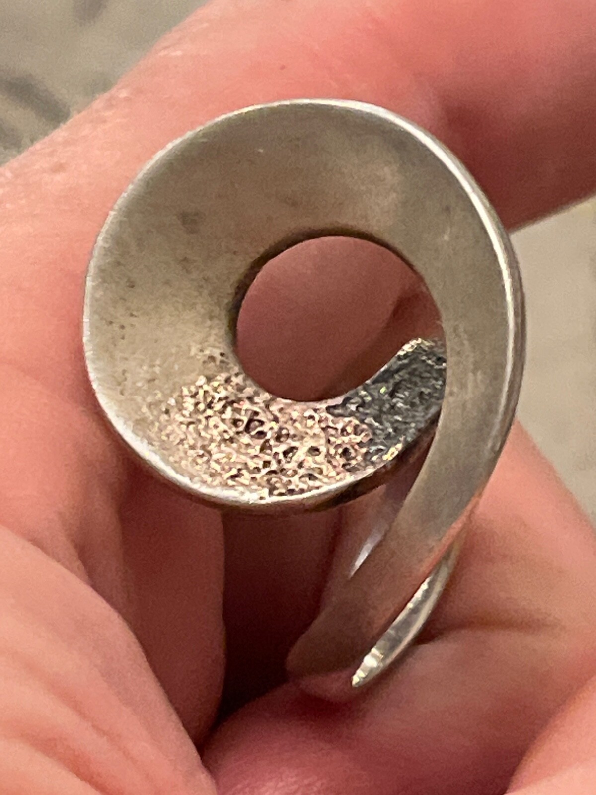 RARE Van Cleff sterling silver modernist sculpture s7 ring 041825cAB