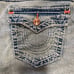 NEW 32 Riley Short Mid Rise Bermuda True Religion Blue Denim Capri Jeans