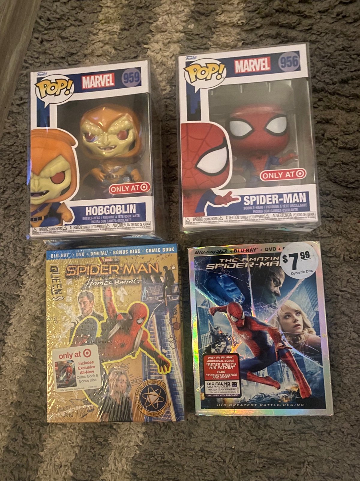 Spider-Man lot homecoming target blu digibook exclusive funko pop hobgoblin NEW