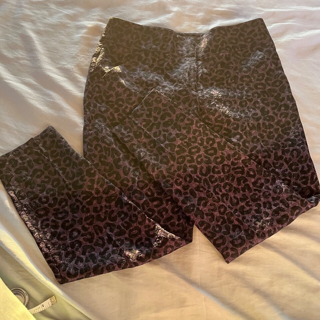 Ann Taylor Womens Pants Size 6 Black Animal MSRP 98 Print Classic Ankle Pant