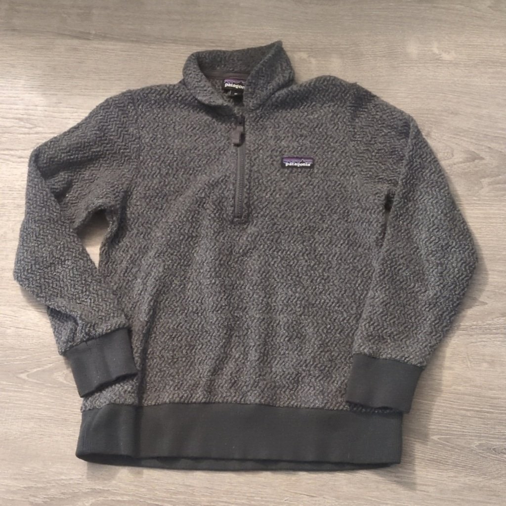 Patagonia gray woolyester fleece pullover size XS