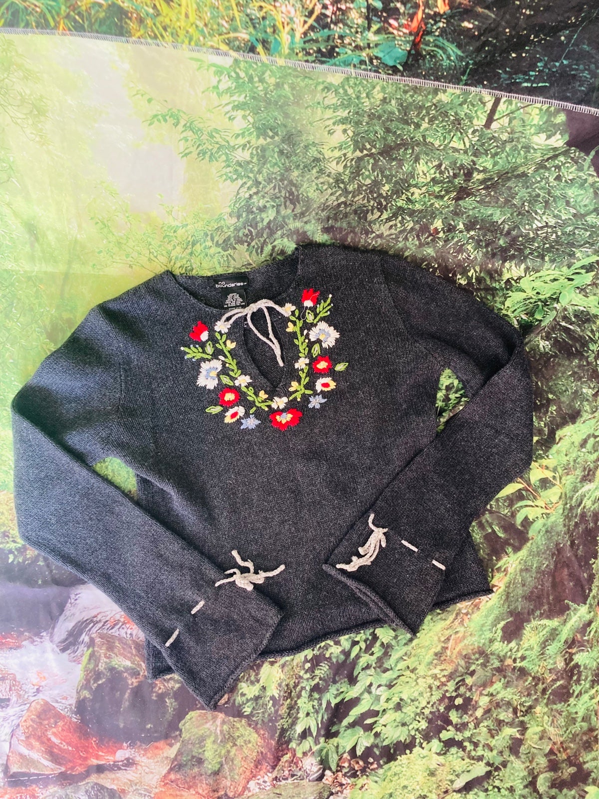 y2k bell sleeve sweater