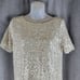 NEW 7 for All Mankind Short Sleeve Sequin Glitter Mini Dress Beige Silver Size S