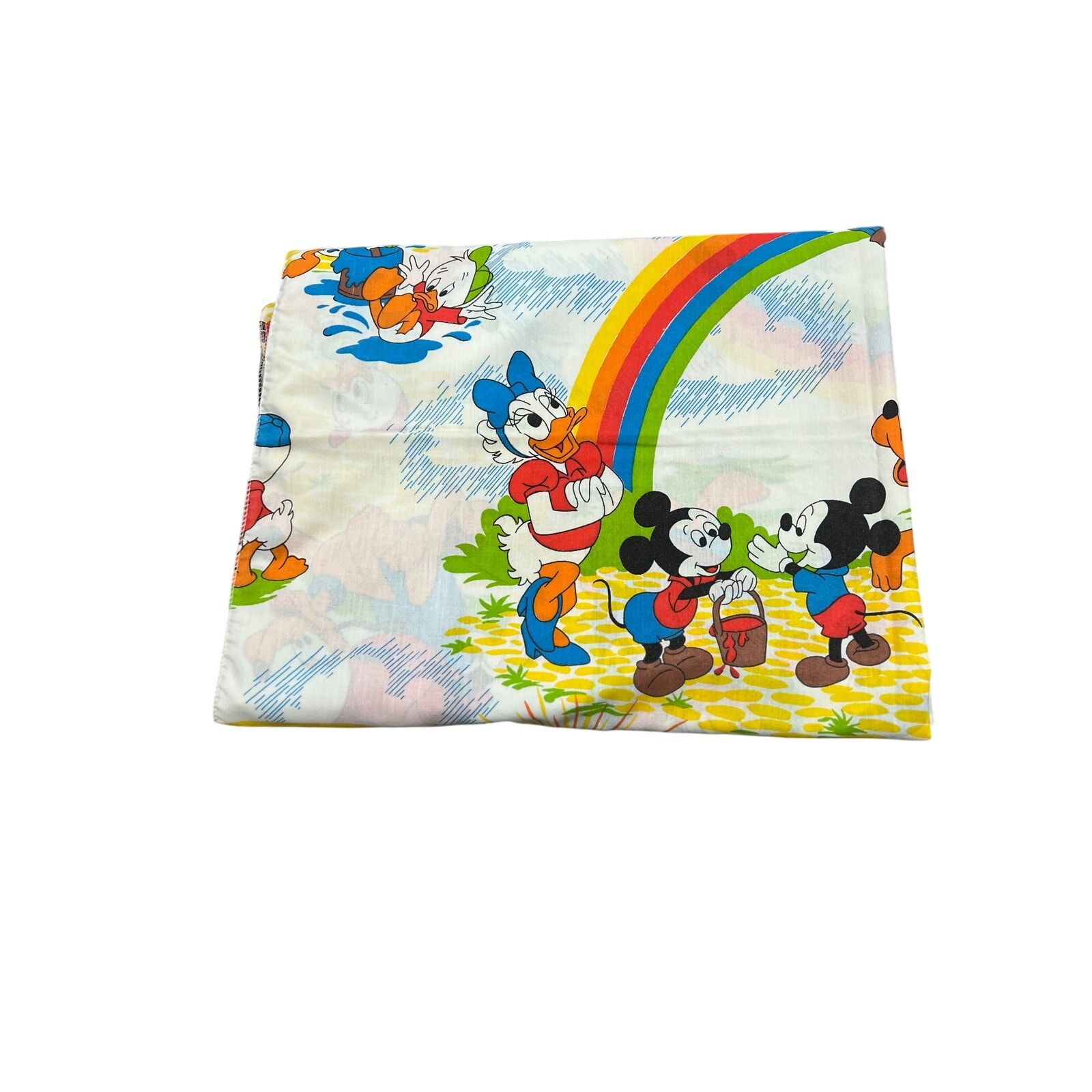 Vintage Walt Disney Mickey Mouse Flat Sheet - Adorable!