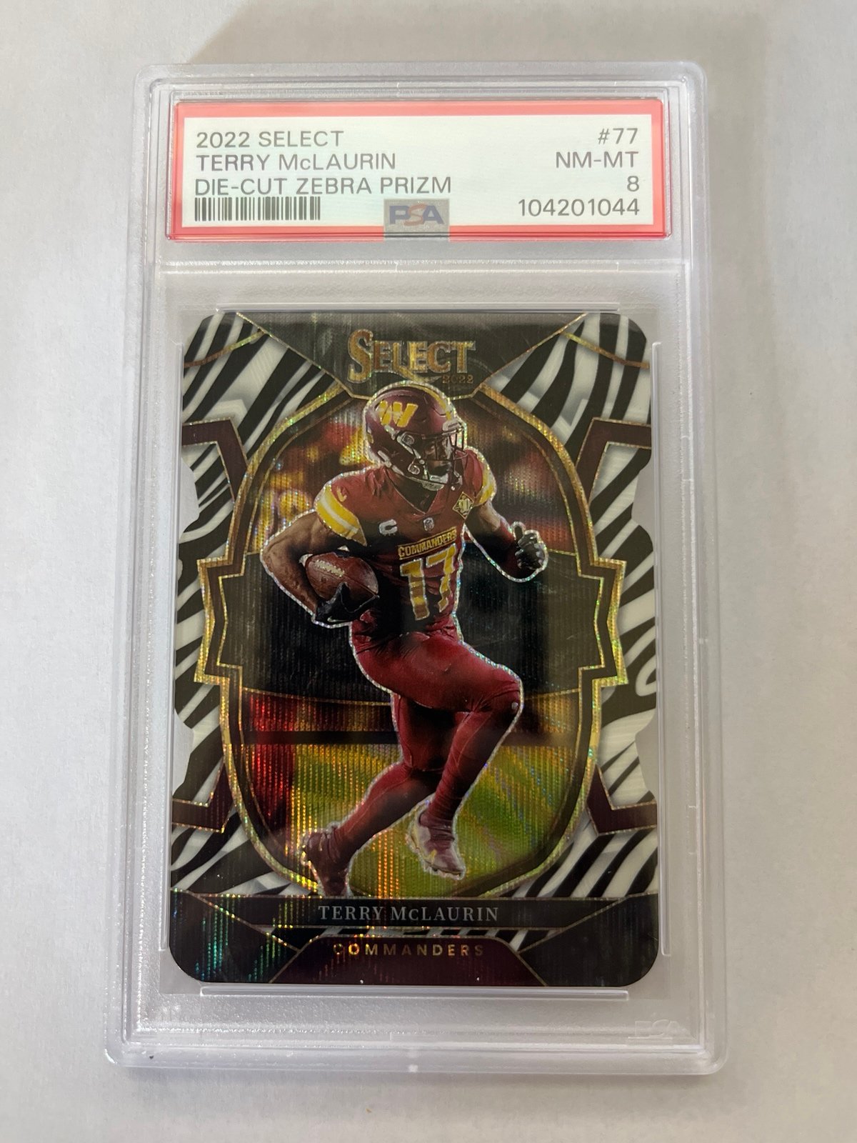 Terry McLaurin Zebra Die-Cut Select PSA 8