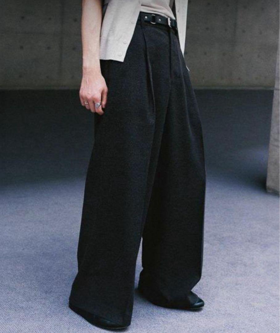 BREEZE Tweed Deep Tuck Baggy Slacks