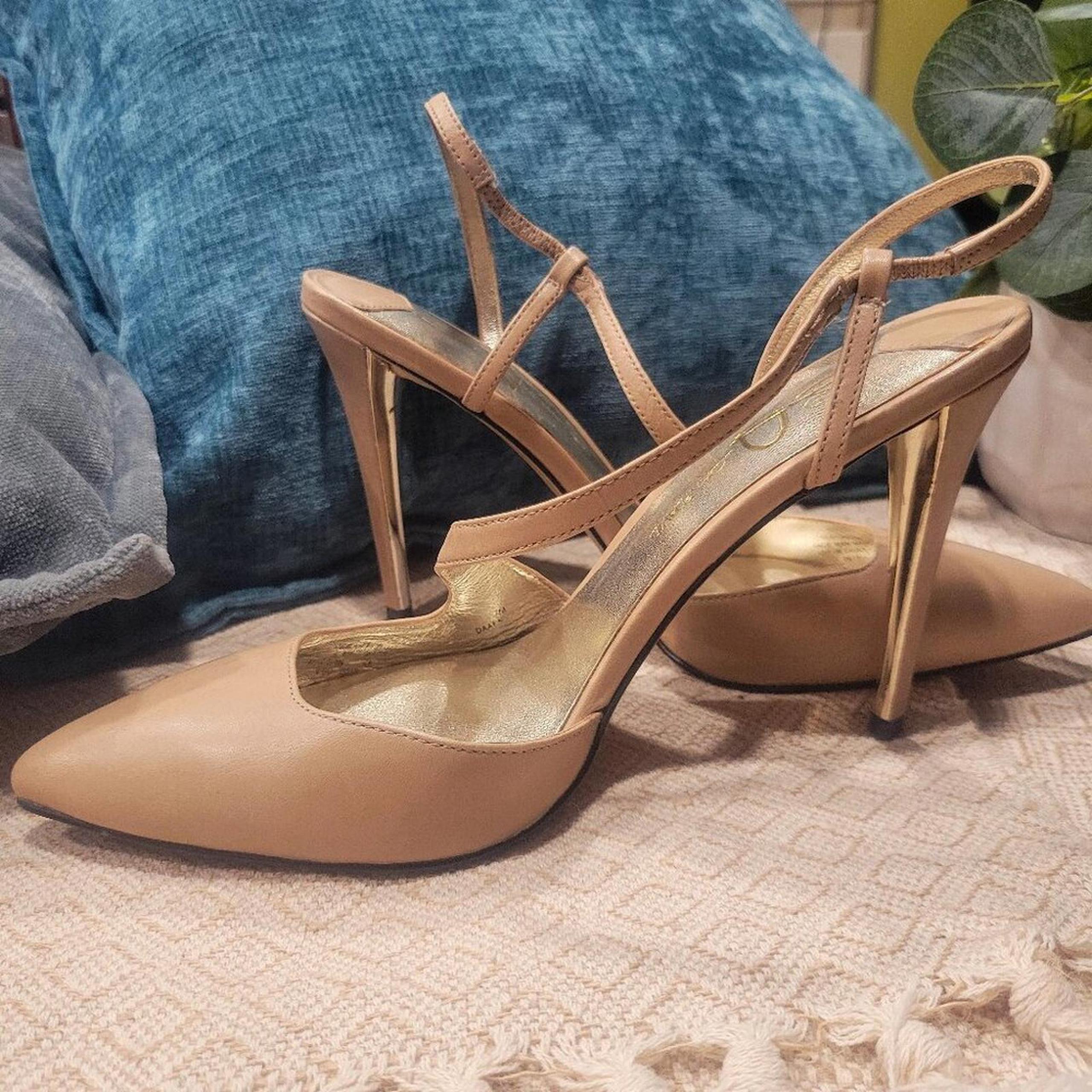 Joan & David Nude Strappy Slingback Stiletto Heel - Size 7
