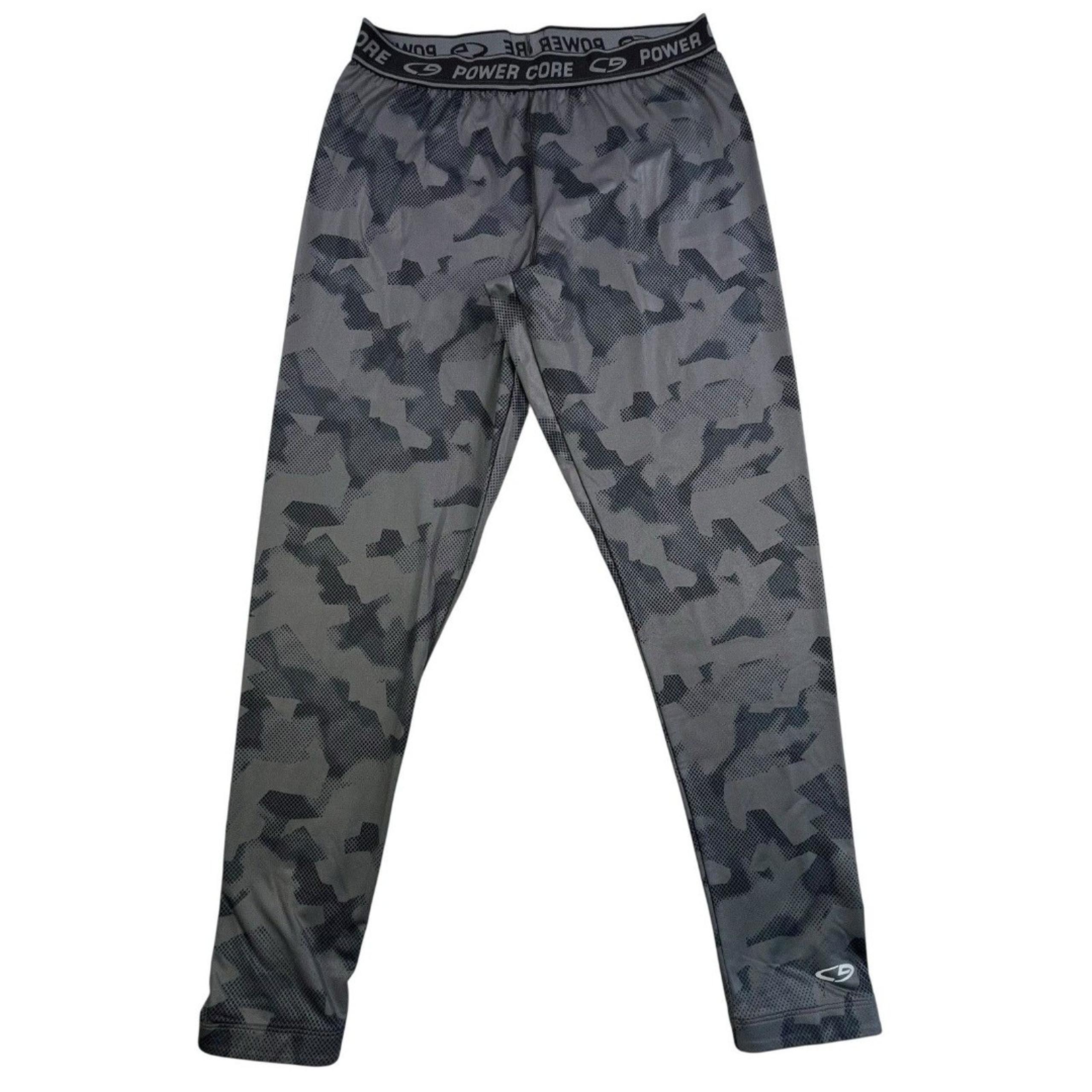 Champion Power Core Compression Pants Men’s XL Gray Camo Leggings Gym Workout