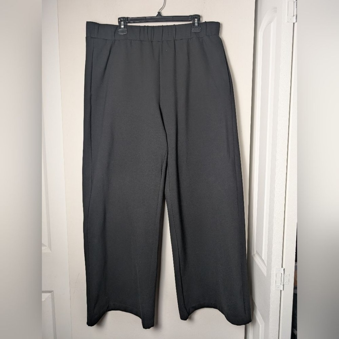 Universal Standards Sloan Wide Leg Ponte Pants Black Pull On Sz 18/20