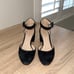 Pelle Moda Low Block Heel Black Suede Heels