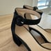 Pelle Moda Low Block Heel Black Suede Heels