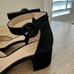 Pelle Moda Low Block Heel Black Suede Heels