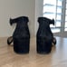 Pelle Moda Low Block Heel Black Suede Heels