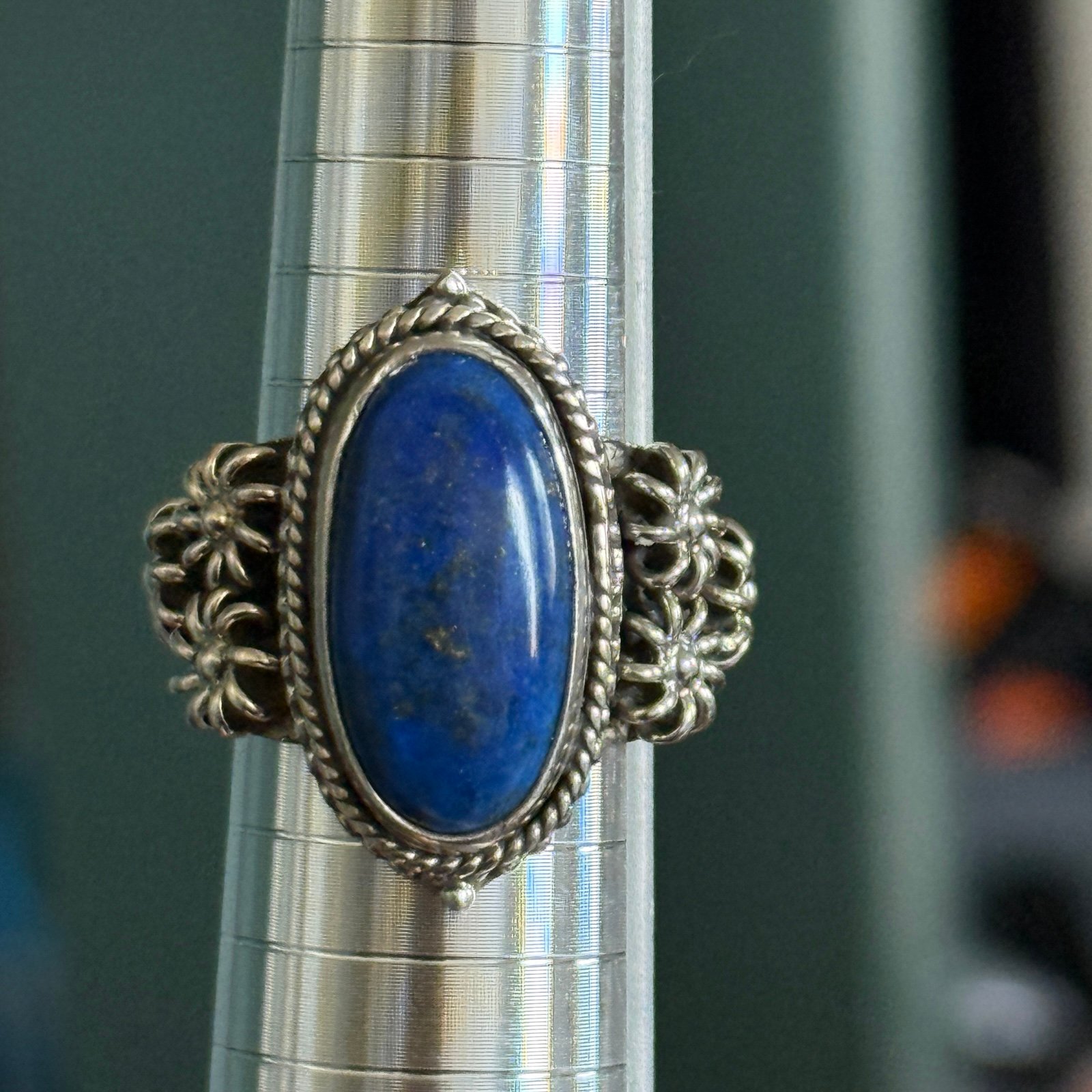 Lapis Lazuli Gemstone Ring 925 Sterling Silver Handmade Statement Ring