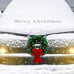 Christmas Car Wreath Decorative LED Lighted Car Wreath Red Bow Berries Wreath Ar