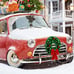 Christmas Car Wreath Decorative LED Lighted Car Wreath Red Bow Berries Wreath Ar