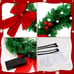 Christmas Car Wreath Decorative LED Lighted Car Wreath Red Bow Berries Wreath Ar