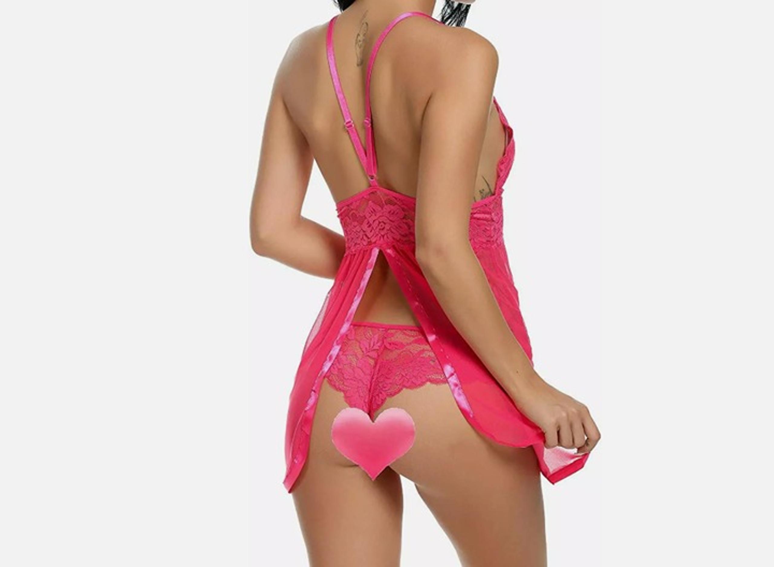 Women Sexy Lace Lingerie V-Neck Mini Dress Babydoll Underwear Nightwear