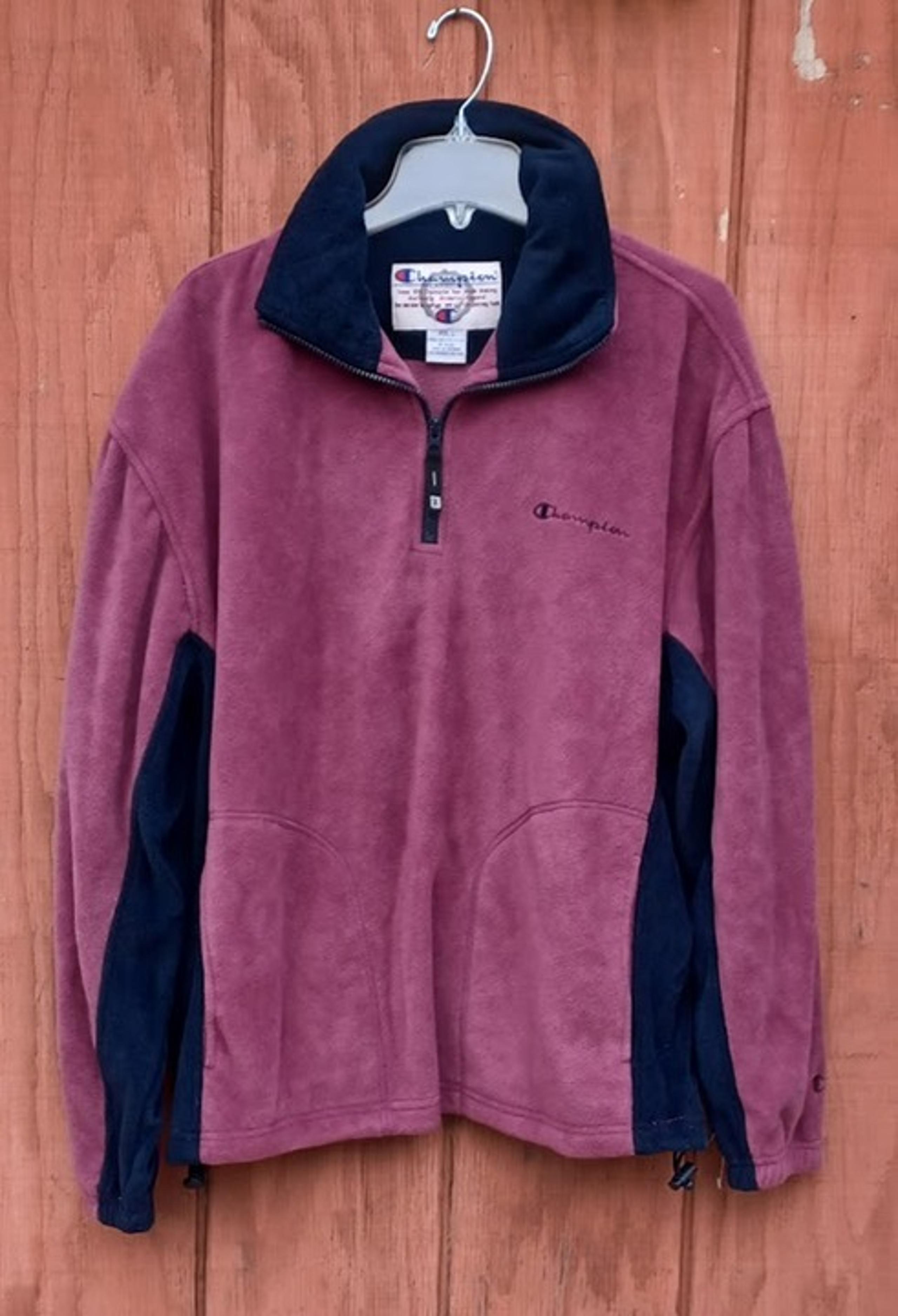Champion Men's Zip Front Fleece Jacket Plumb Purple/Black Size L NWOT