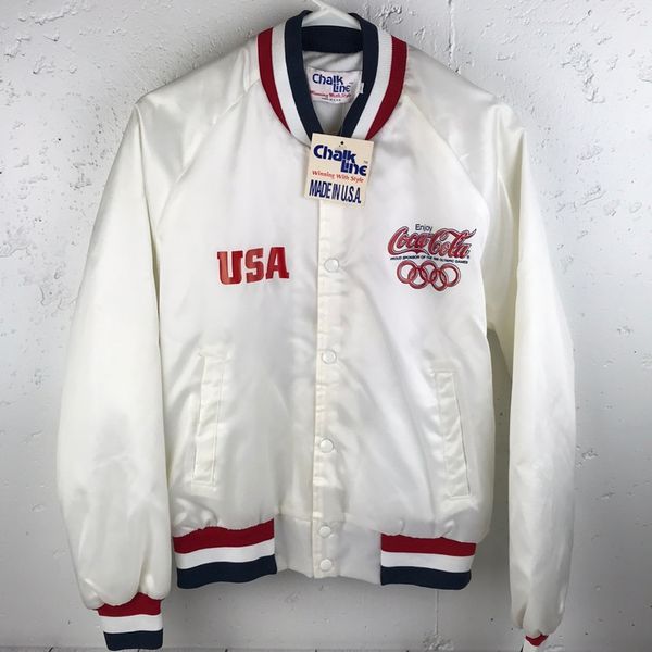 NWT Vintage 80s CHALK LINE Adult's USA Team 1988 Olympic Game Coca Cola Jacket