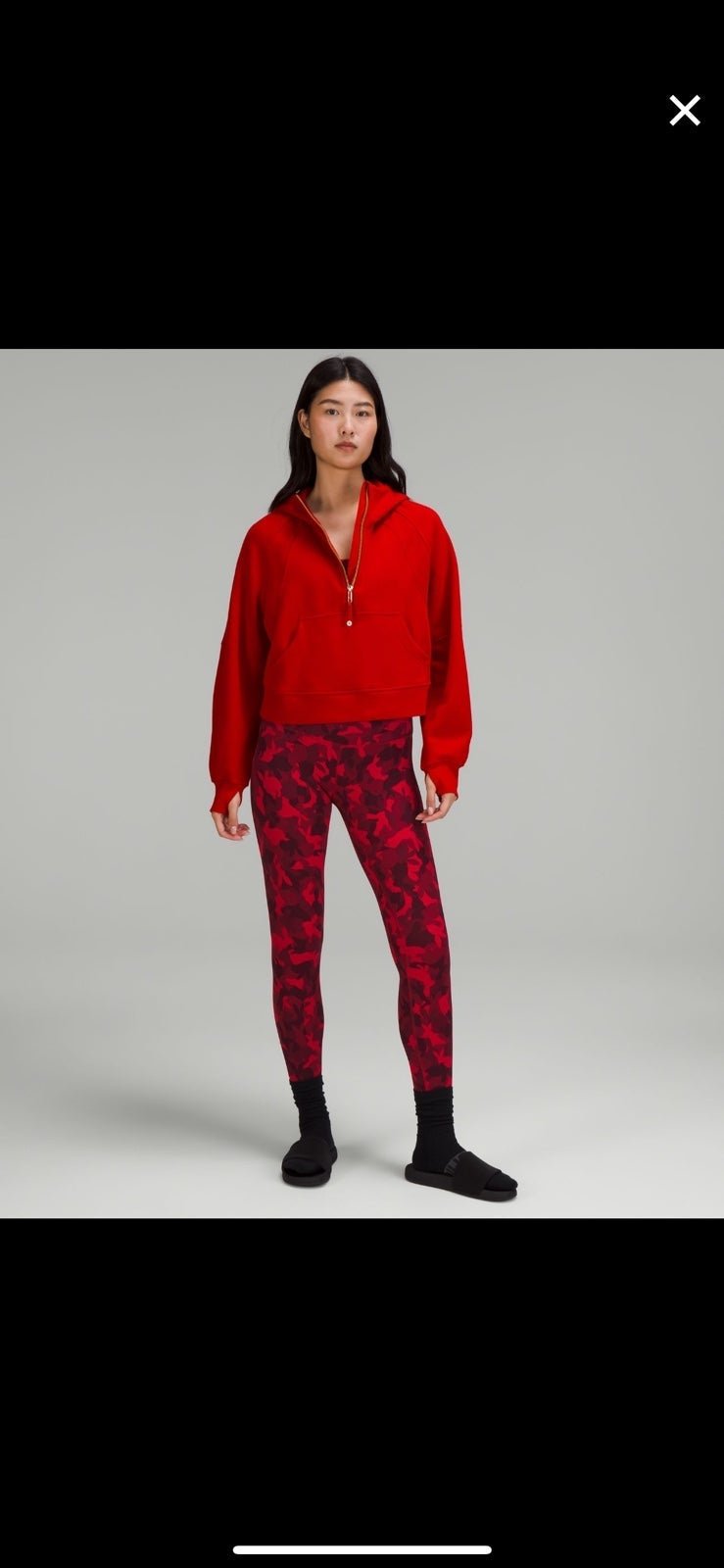 NWT Lululemon New Year Scuba Oversized Half -Zip Dark Red/ Gold Sz XS