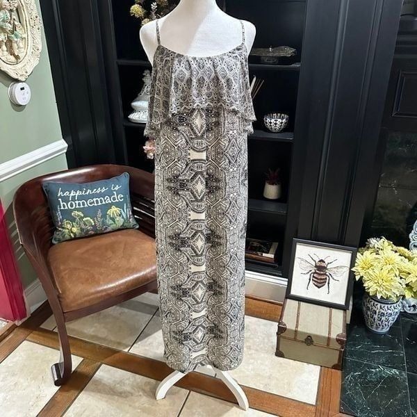 Anthropologie Vanessa Virginia Womens Fliese Maxi Dress Size 4