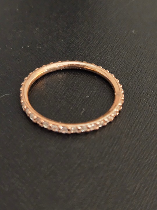 Rose Gold Eternity Band with Cubic Zirconia, Size 8