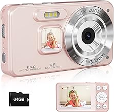 Digital Camera, Autofocus 4K 64MP Point and Shoot Digital Cameras for Teens wi