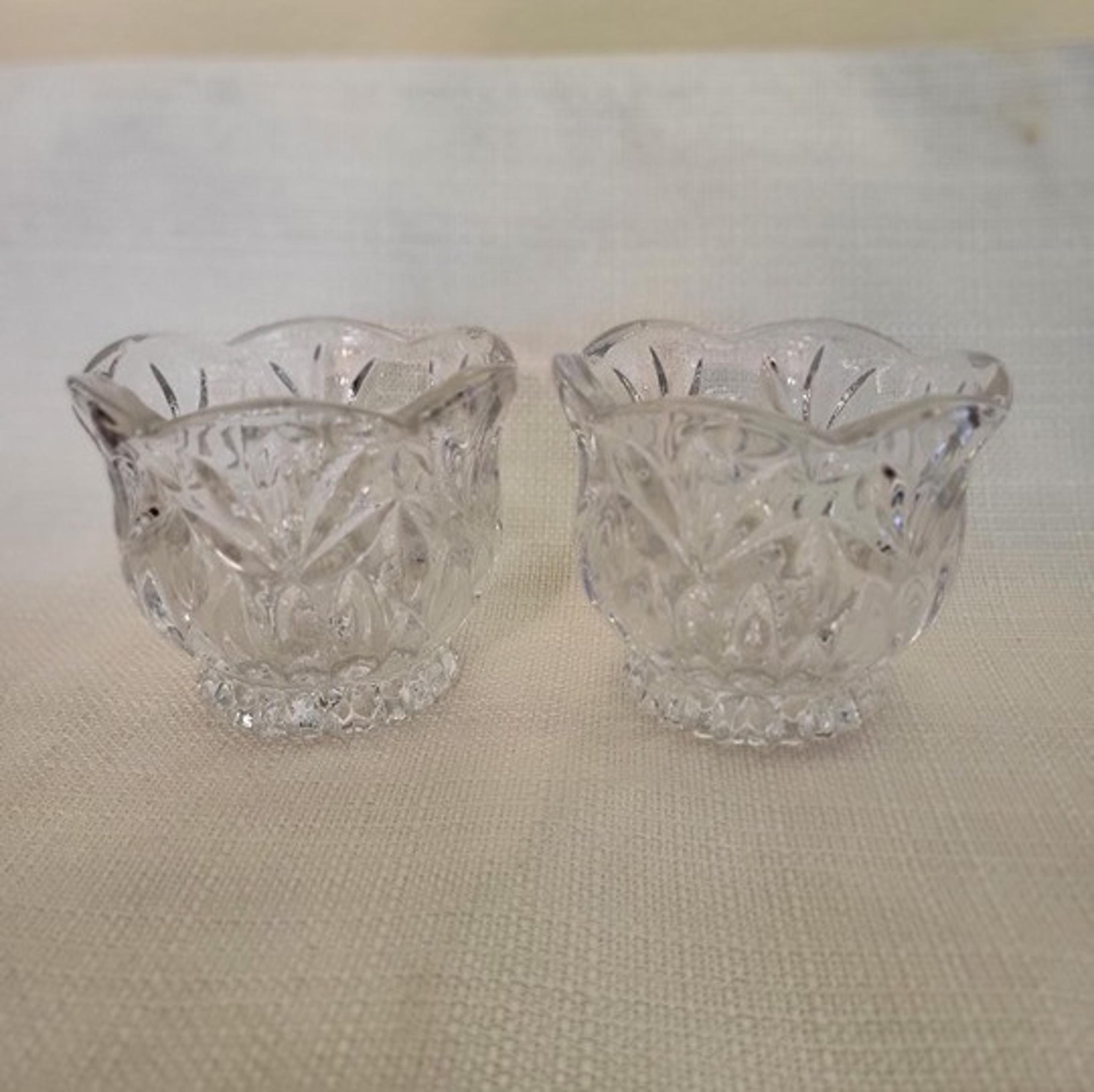 Princess House 2 Crystal Candle Holders for Votives or Tealights