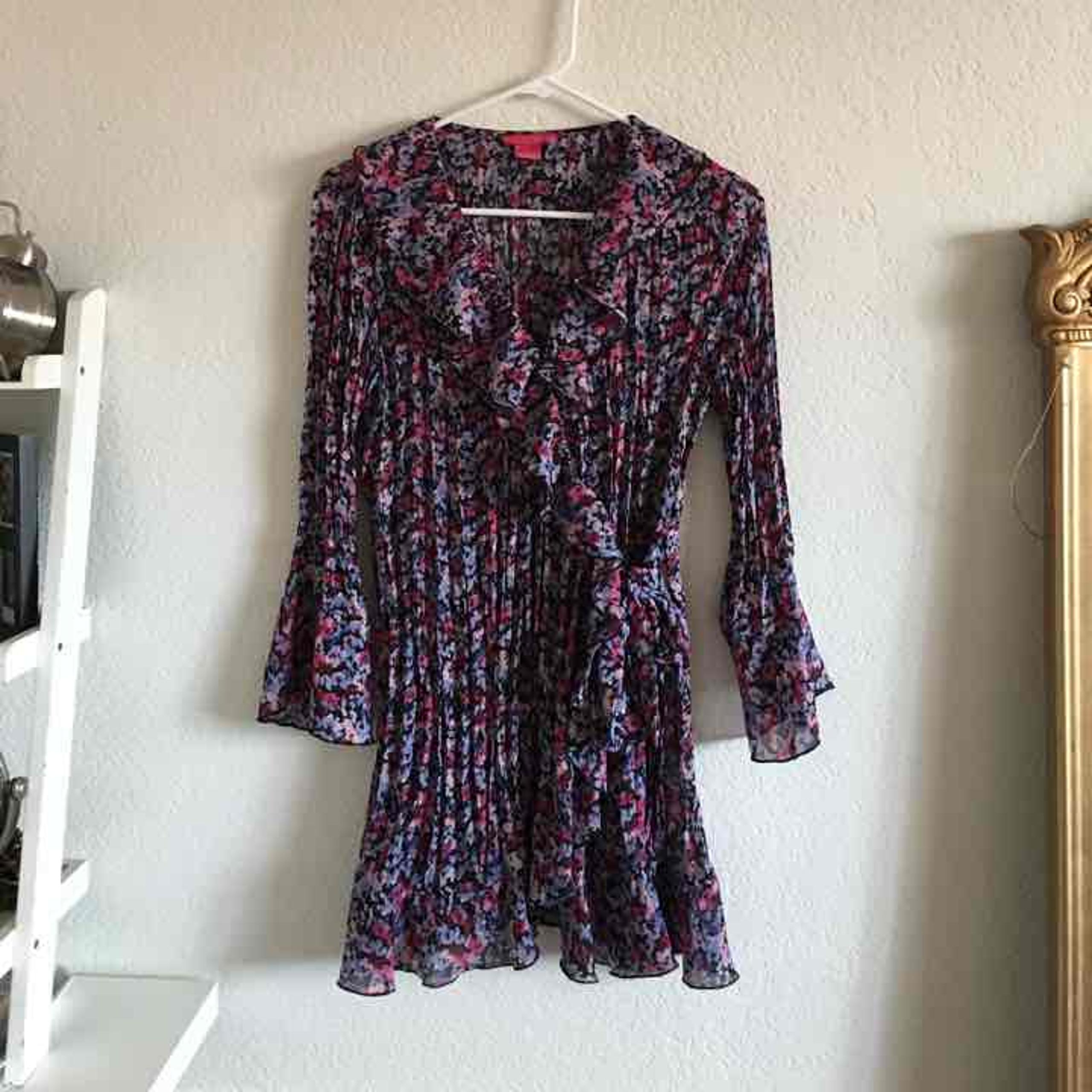 || Frilly Pleated Wrap Dress ||