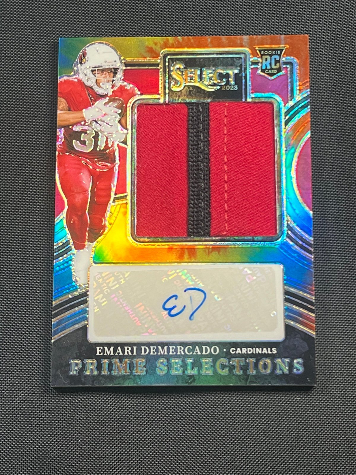 EMARI DEMERCADO 2023 Panini Select Tie-Dye RPA Rookie Patch Auto /25 Cardinals